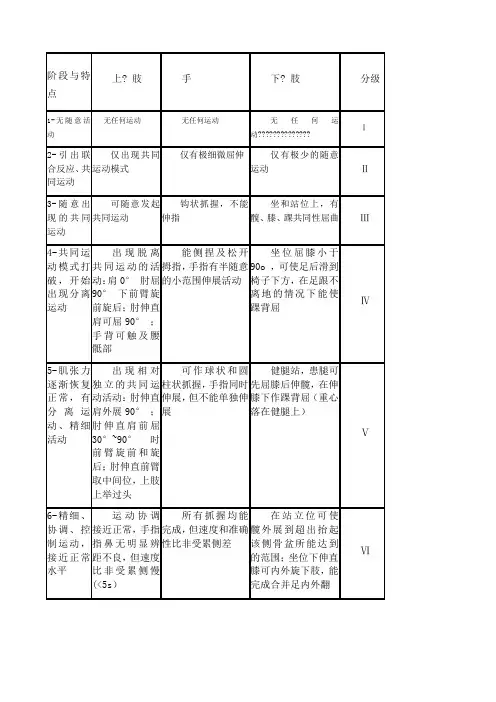 brunnstrom分级