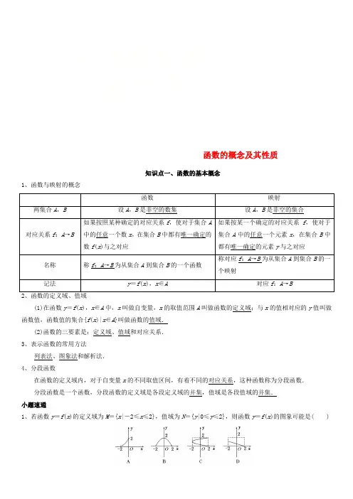 2019高考数学一轮复习 函数的概念及其性质学案理