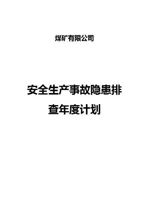 隐患年度排查计划