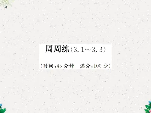 七年级数学上册人教版课件:周周练(3.1~3.3)