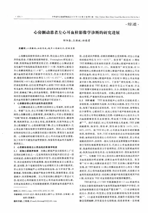 心房颤动患者左心耳血栓影像学诊断的研究进展