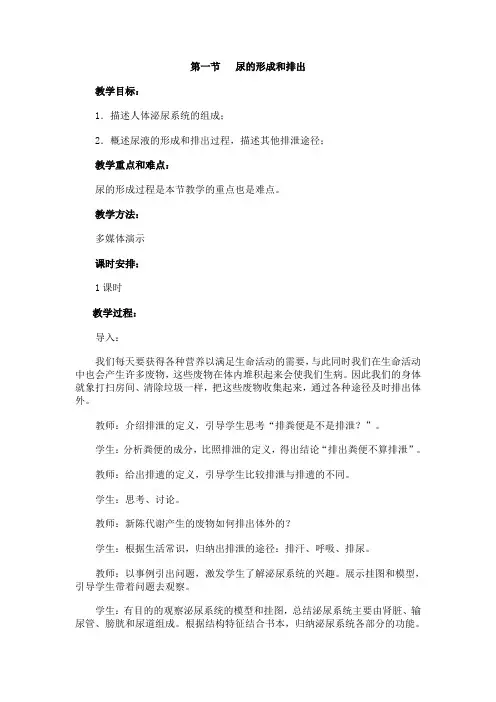 尿的形成和排出