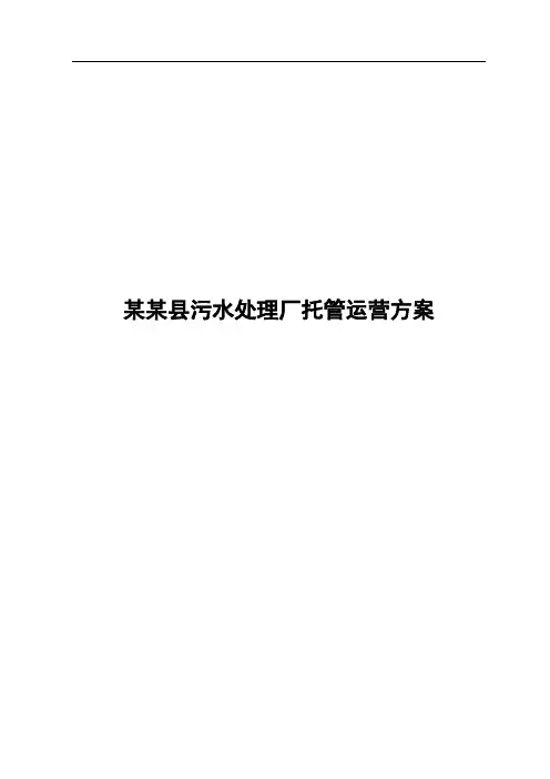 污水处理厂运营方案 3