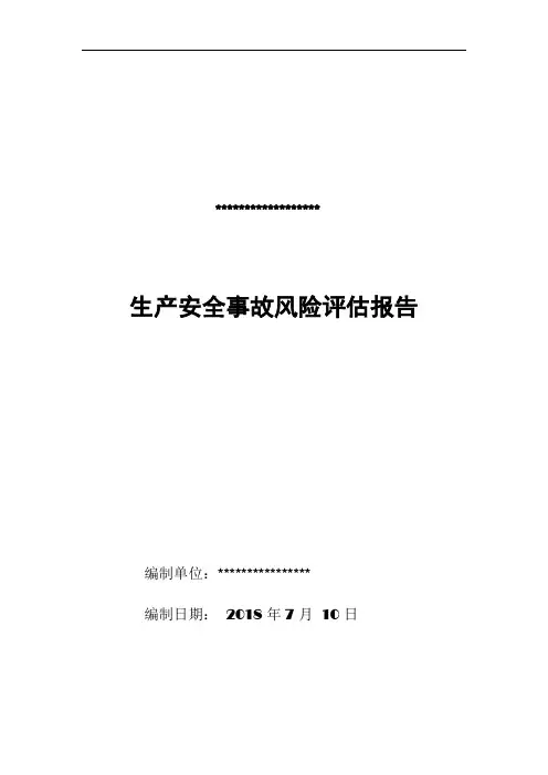 2018生产安全事故风险评估报告新版