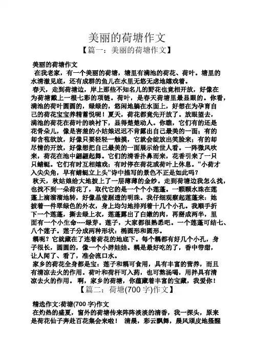 美丽作文之美丽的荷塘作文