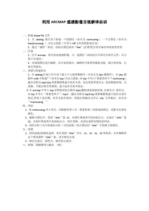 ARCMAP遥感影像目视解译实训