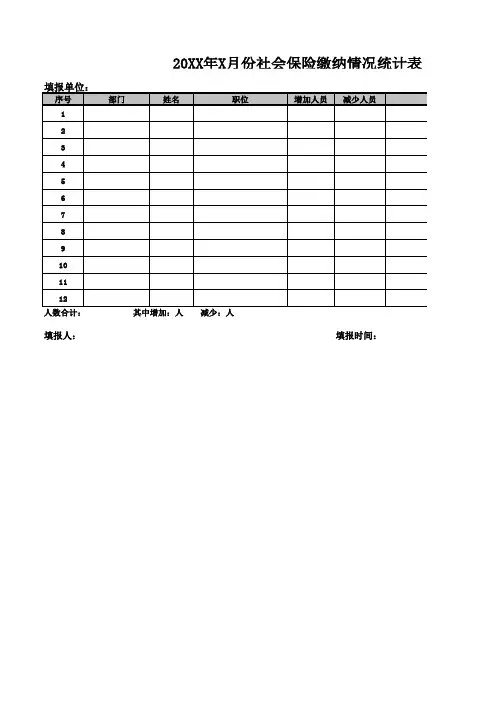 社会保险缴纳情况统计表