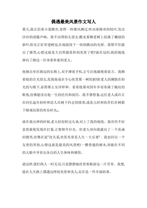 偶遇最美风景作文写人