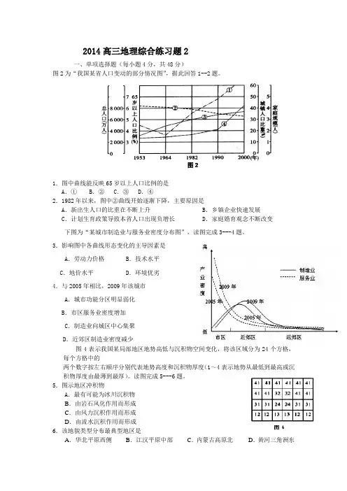 2014高三地理综合练习题2