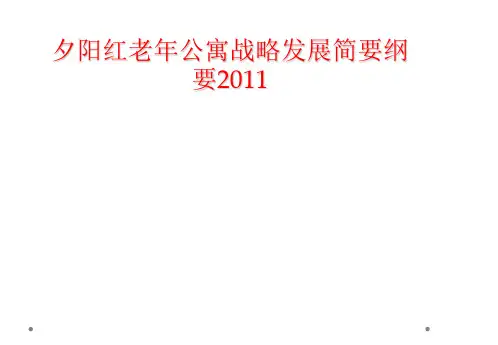 夕阳红老年公寓战略发展简要纲要2011