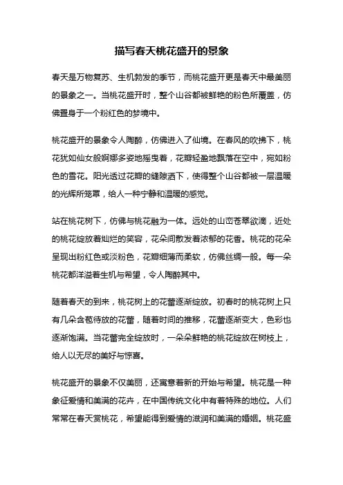 描写春天桃花盛开的景象