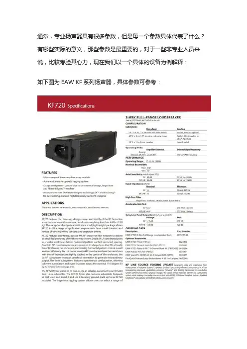 扬声器参数的意义