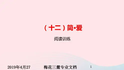 浙江省嘉兴市秀洲区高照实验学校中考语文总复习十二简爱