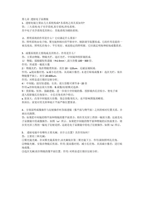 第七章 透射电子显微镜