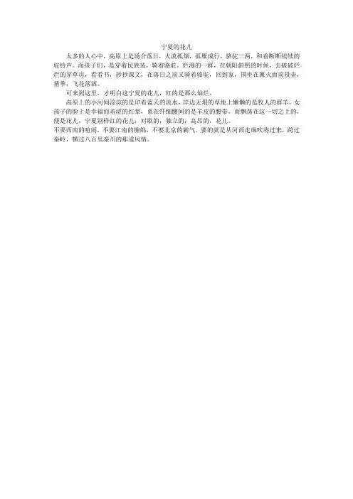宁夏的花儿