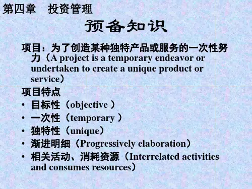第四章 投资管理