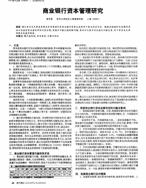 商业银行资本管理研究