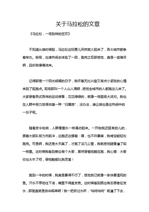 关于马拉松的文章