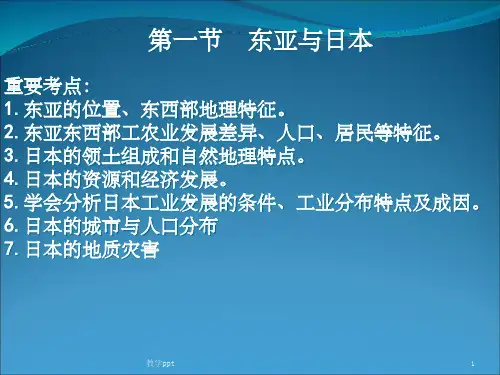 世界区域地理复习之东亚与日本