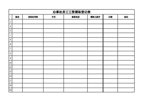 工资领取表