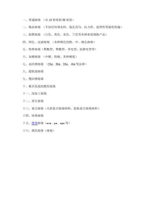 海绵的分类