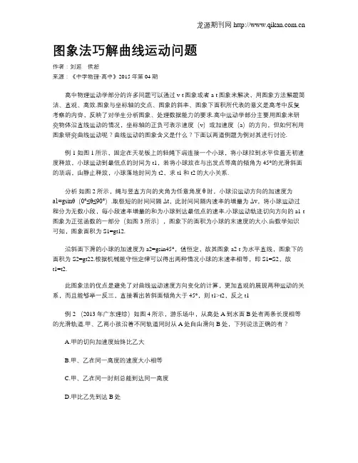 图象法巧解曲线运动问题