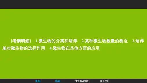 高考生物一轮复习 第11单元 生物技术实践 第38讲 微生物的培养与应用名师公开课省级获奖课件(选修1)