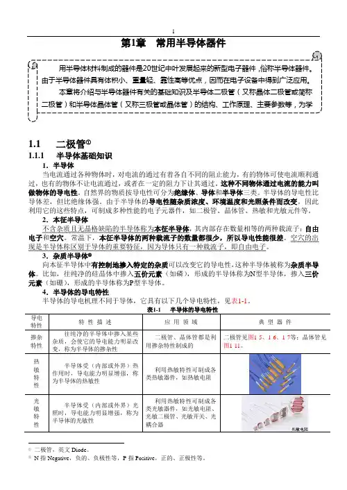 第1章  常用半导体器件(30页)