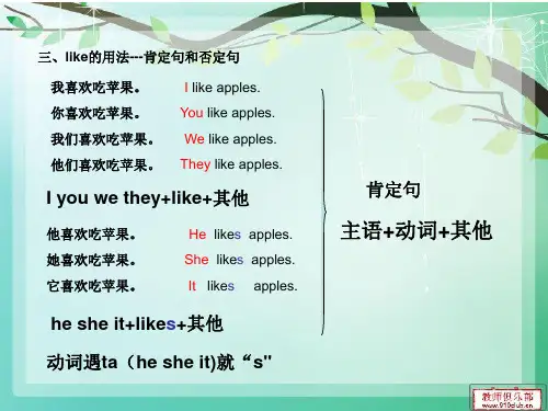 unit3 like 的用法-肯定句与否定句