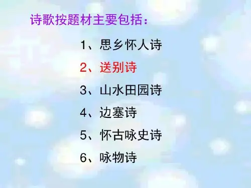 送别诗鉴赏课件(公开课).共35页文档