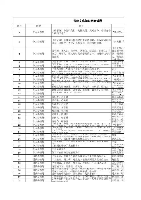 传统文化知识竞赛题库