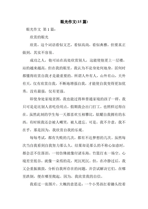 新整理眼光作文(15篇)