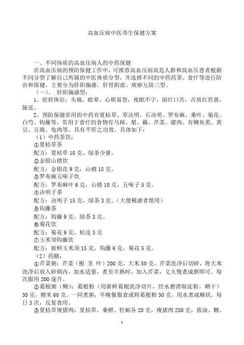 高血压中医养生