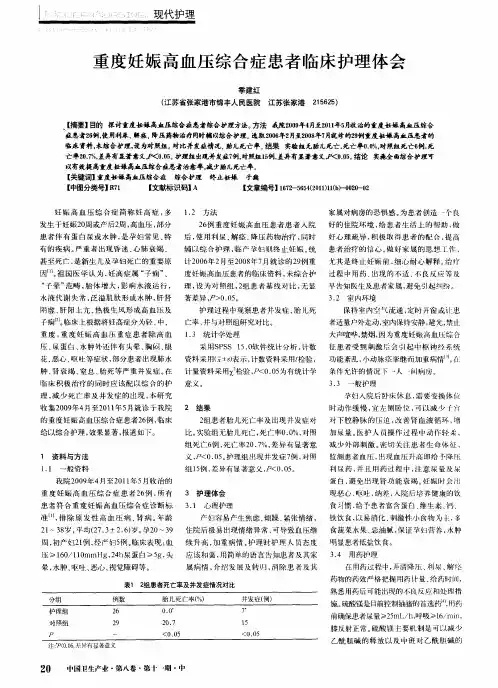 重度妊娠高血压综合症患者临床护理体会