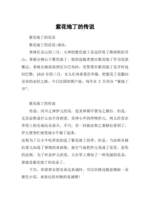 紫花地丁的传说