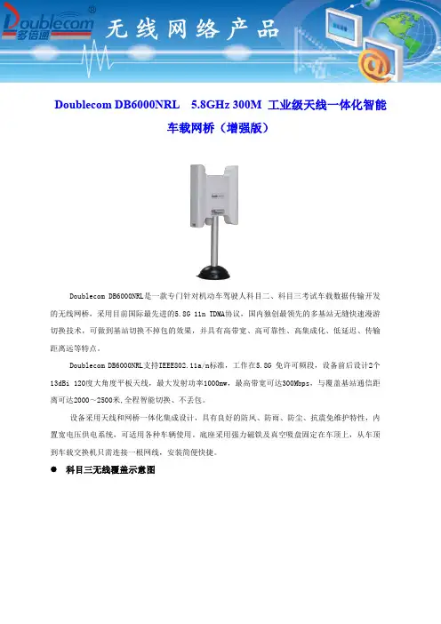 Doublecom DB6000NRL  5.8GHz 300M 工业级天线一体化智能车载网桥(增强版)-PDF