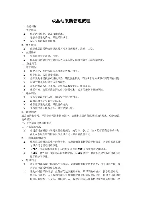 成品油采购采购管理流程