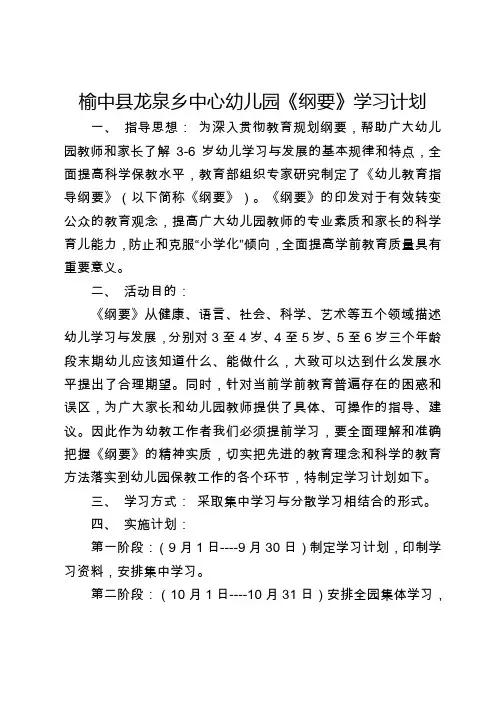 纲要学习计划