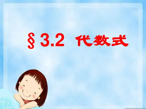 北师大版七年级上册 3.2 代数式 课件(共20张PPT)