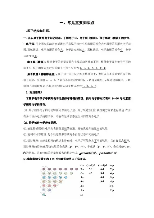 2014高三总复习必备专题物质的结构与性质