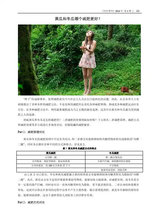 黄瓜和冬瓜哪个减肥更好？