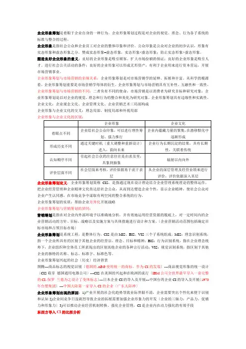 企业形象设计(CIS)复习