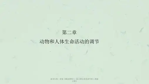 高考生物一轮复习精选课程2.1-通过神经系统调节新人教版必修3课件