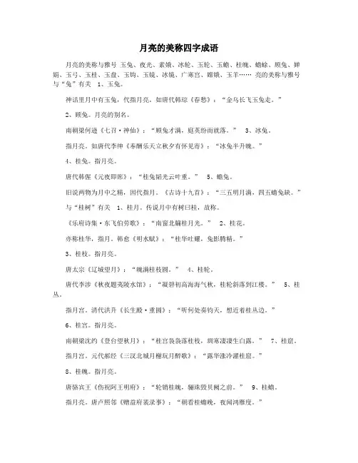 月亮的美称四字成语