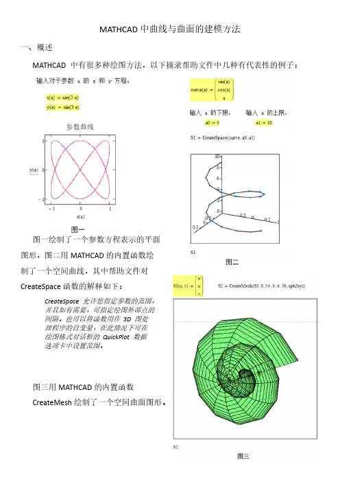 MATHCAD中曲线与曲面的建模方法