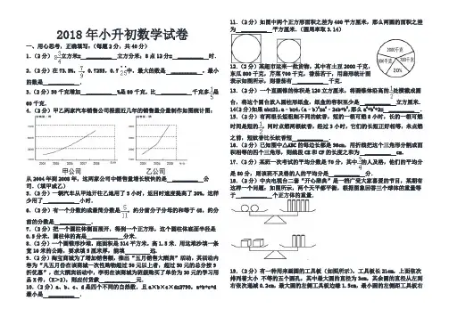 2018年小升初数学试卷含答案