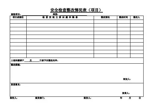 安全检查整改情况表(项目)