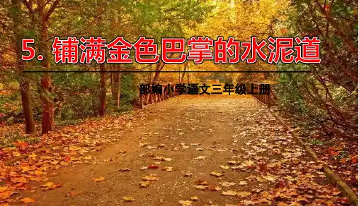 人教部编版2020-2021学年三年级语文上册第二单元第5课铺满金色巴掌的水泥路课件