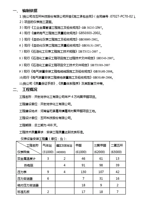 仪表安装施工方案 2
