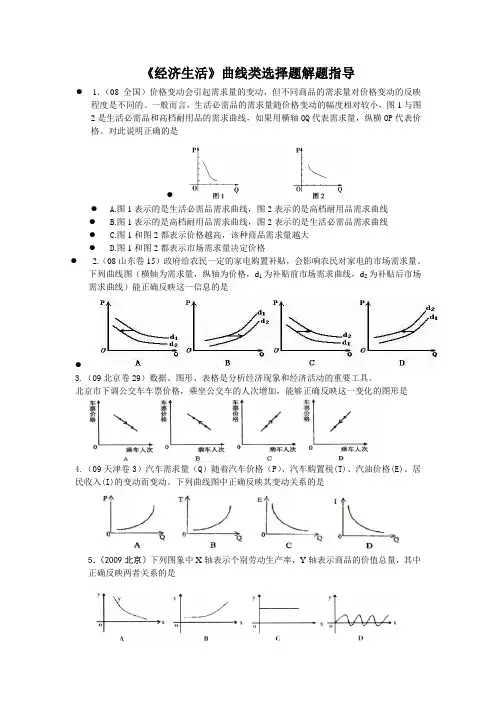 最新版政治课件教案-《经济生活》曲线类选择题解题指导